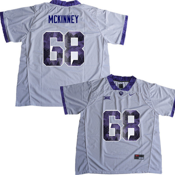 Men #68 Anthony McKinney TCU Horned Frogs College Football Jerseys Sale-White